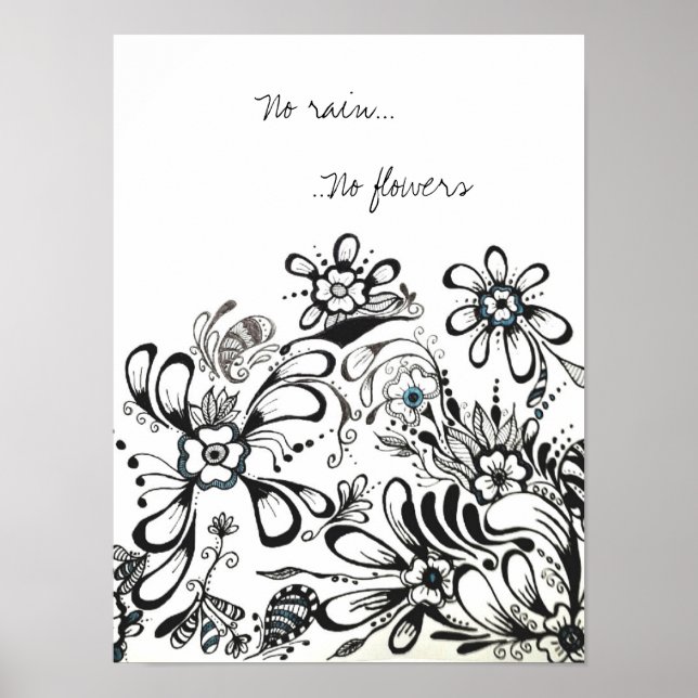 Affiches Pas de pluie, Pas d'affiche de fleurs (Devant)