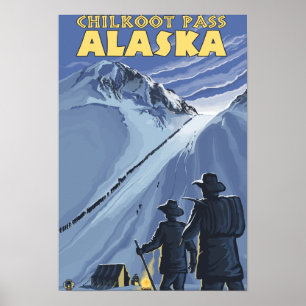 Affiches Passage de Chilkoot, mineurs d'or de l'Alaska