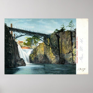 Affiches Passaic Falls, Paterson NJ 1907 vintage