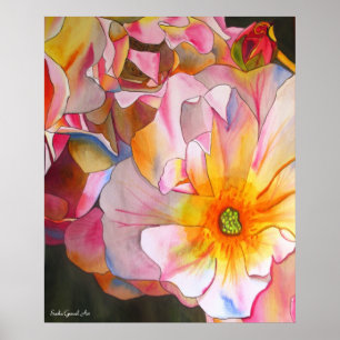 Affiches Pastel Cornelia Rose aquarelle peinture