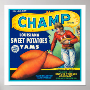 Affiches Patates douces de champion vintage