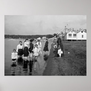 Affiches Pataugeant à l'ours blanc Lake, 1905