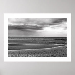 Affiches Patin surfant à l'affiche noire et blanche de