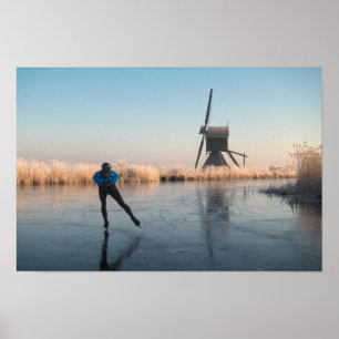 Affiches Patinage de glace après le moulin à vent et