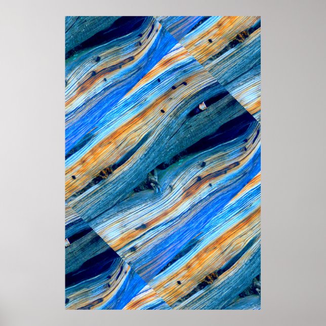 Affiches patinée planche à grange bleue (Devant)