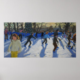 Affiches Patineur sur glace Fayre de Noël Fair Hyde Park