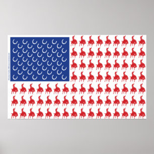 Affiches Patriotic Horse and Rider