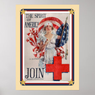 Affiches Patriotique USA - Croix Rouge Rejoignez