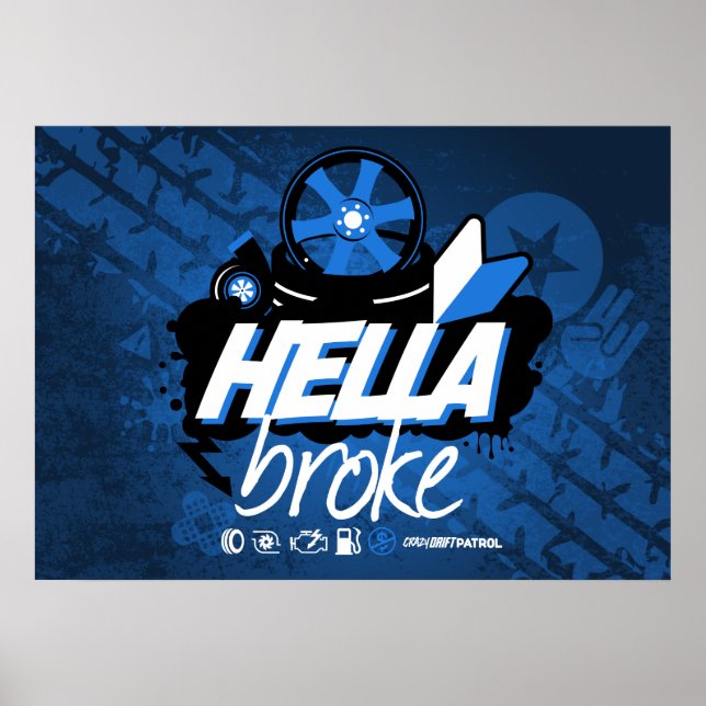 Affiches Patrouille de dérive folle - Hella Broke (bleu) (Devant)