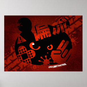 Affiches Patrouille Dévouée - Panda Agressive Silhouette