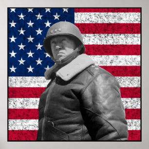 Affiches Patton et le drapeau américain — Frontière