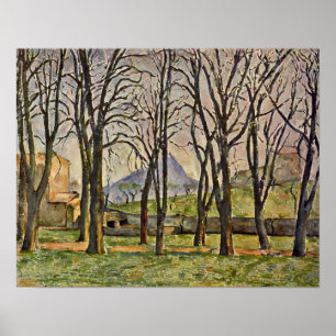 Affiches Paul Cezanne - arbres de châtaigne (Jas de