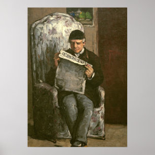 Affiches Paul Cezanne le père de l'artiste, lisant le "v�
