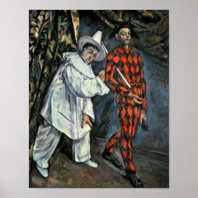 Affiches Paul Cezanne | Pierrot et Arlequin, 1888 (Devant)