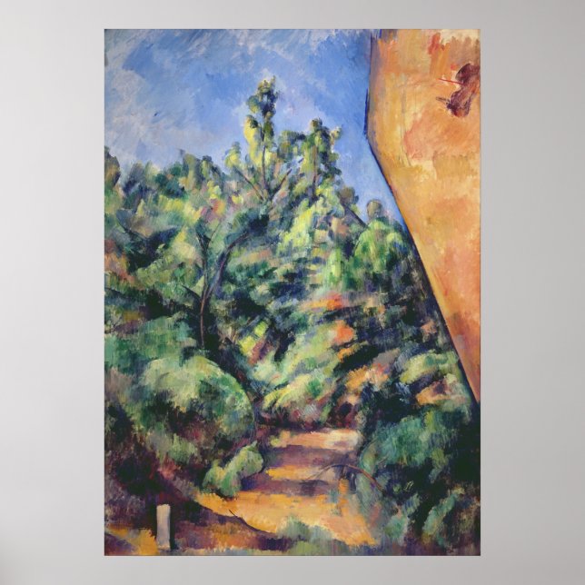 Affiches Paul Cezanne | Red rock, c.1895 (huile sur toile) (Devant)