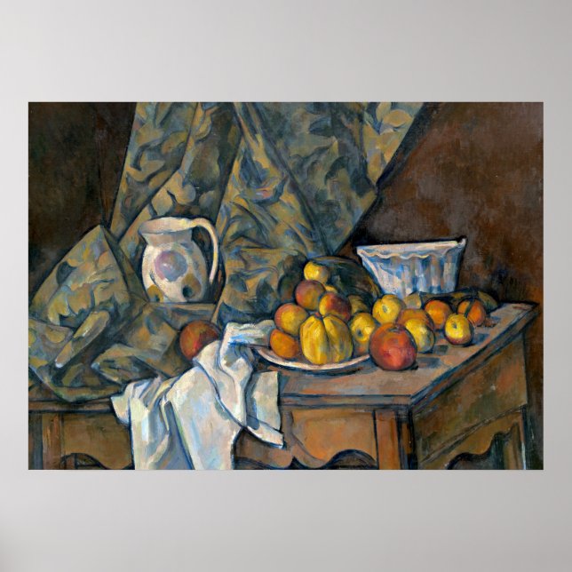 Affiches Paul Cezanne | Still Life with Apples and Peaches, (Devant)