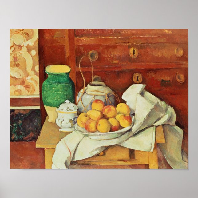 Affiches Paul Cezanne | Vie morte avec un coffre de tiroirs (Devant)