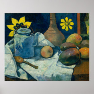 Affiches Paul Gauguin - La vie morte avec théière et fruits