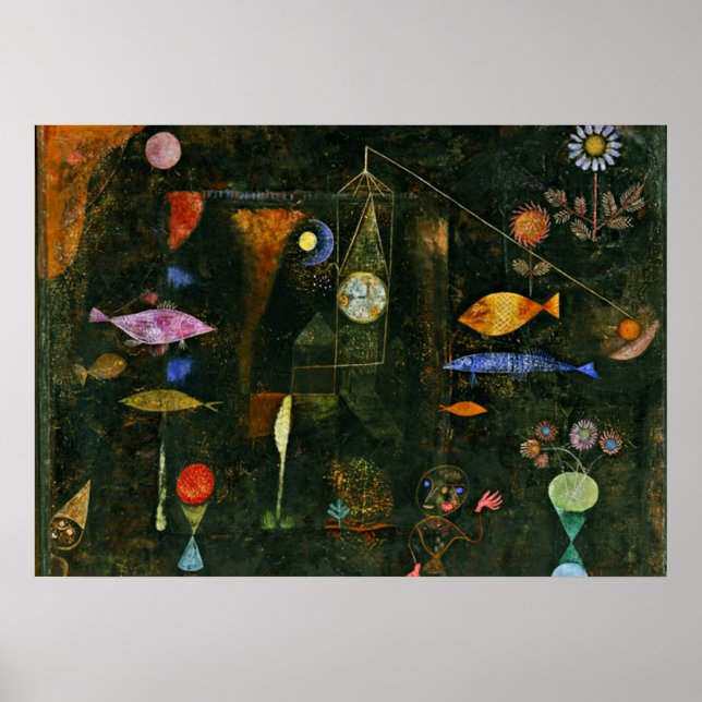 Affiches Paul Klee art: Fish Magic, famous Klee painting (Devant)