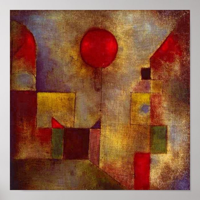 Affiches Paul Klee Ballons rouges Art coloré Abstrait (Devant)