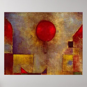 Affiches Paul Klee Red Balloon Art Abstrait Coloré 