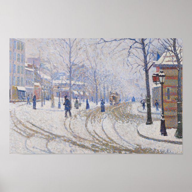 Affiches Paul Signac - Neige, Boulevard de Clichy, Paris (Devant)