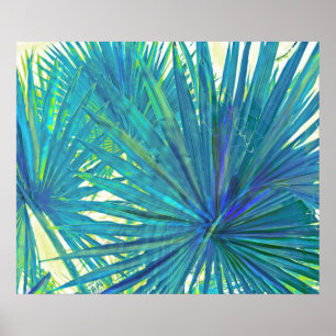 Affiches paumes bleues abstraites
