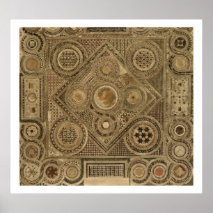 Affiches Pavement en mosaïque devant l'autel, plaque A de '