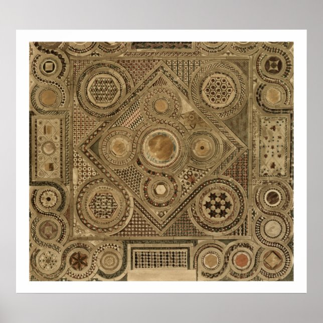 Affiches Pavement en mosaïque devant l'autel, plaque A de ' (Devant)