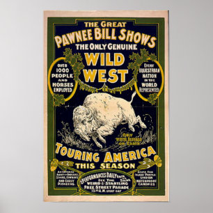 Affiches Pawnee Bill montre l'Ouest sauvage