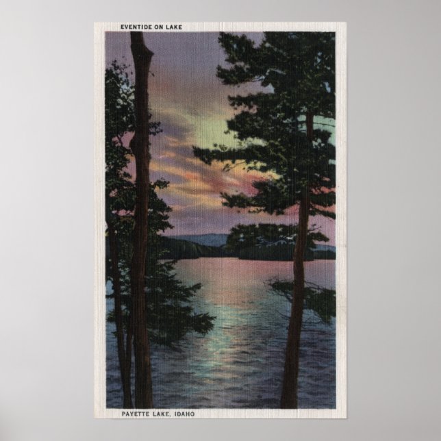 Affiches Payette Lake, ID - Evintide sur la scène du lac (Devant)