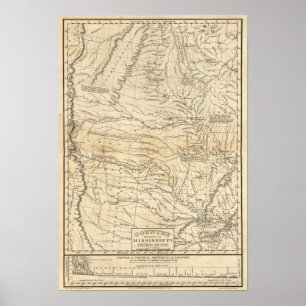 Affiches Pays drainé par la section occidentale du Mississi