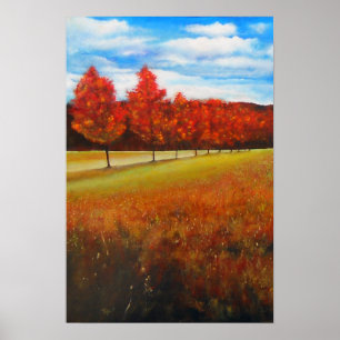 Affiches Paysage Arbres d'automne Peinture acrylique