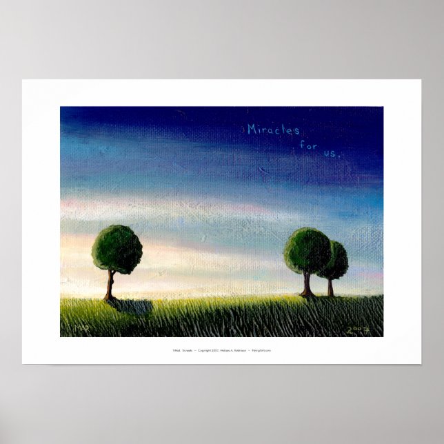 Affiches Paysage au coucher du soleil peinture assez calme  (Devant)