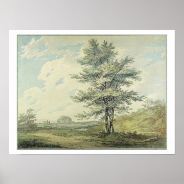Affiches Paysage avec arbres et figurines, c.1796 (c.p. (Devant)