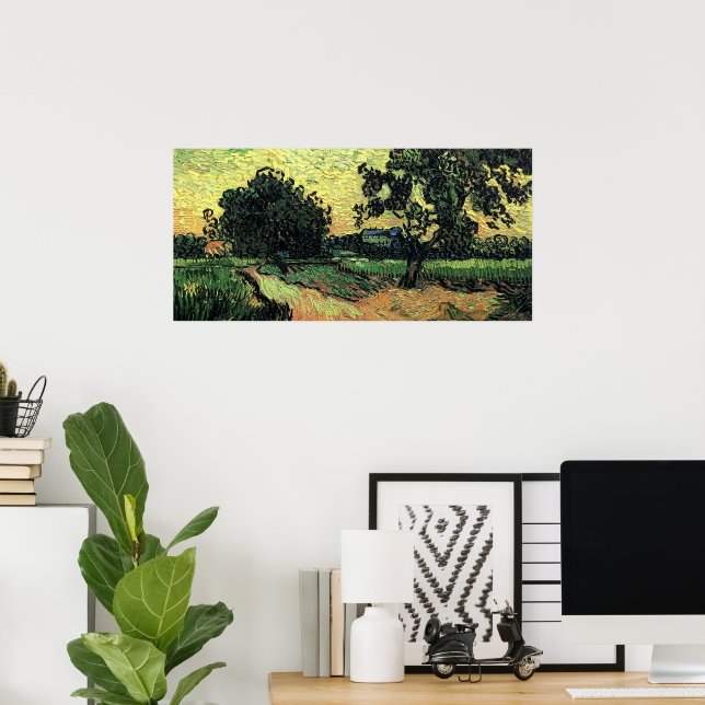 Affiches Paysage avec Château d'Auvers par Vincent van Gogh (Bureau à domicile)