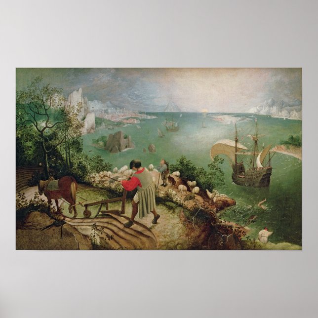 Affiches Paysage avec la chute d'Icarus, c.1555 (Devant)