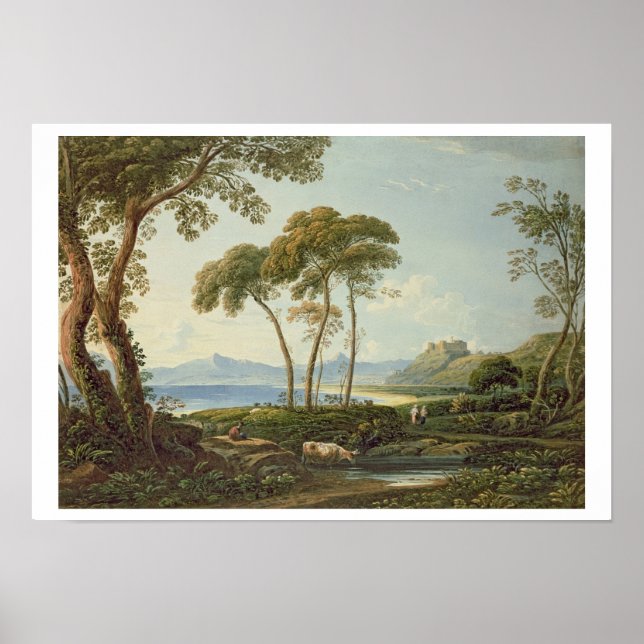 Affiches Paysage avec le château de Harlech (Devant)