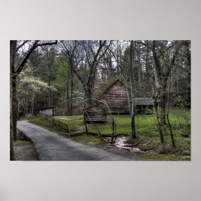 Affiches Paysage Cabine rustique de Cades Cove (Devant)