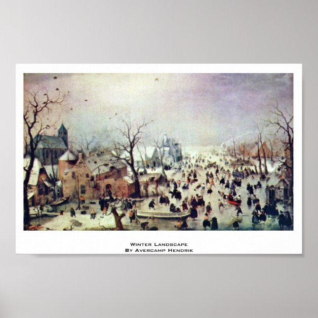 Affiches Paysage D'Hiver Par Avercamp Hendrik (Devant)