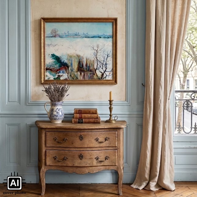 Affiches Paysage enneigé avec Arles par Vincent van Gogh (Snowy Landscape with Arles in the Background by Vincent van Gogh is vintage post impressionism art.)