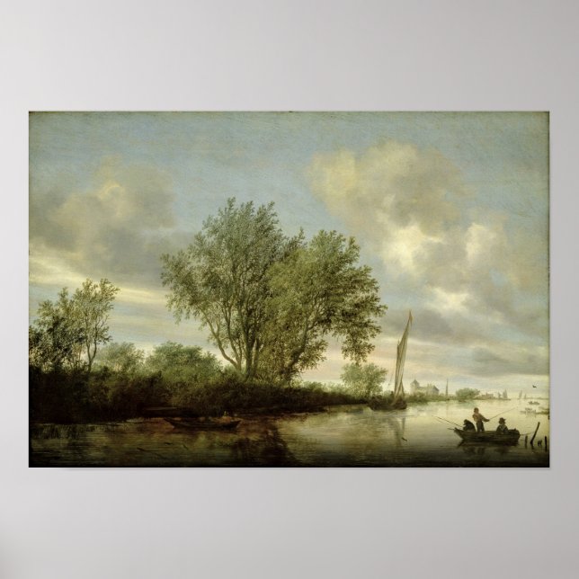 Affiches Paysage fluvial, 1645 (Devant)