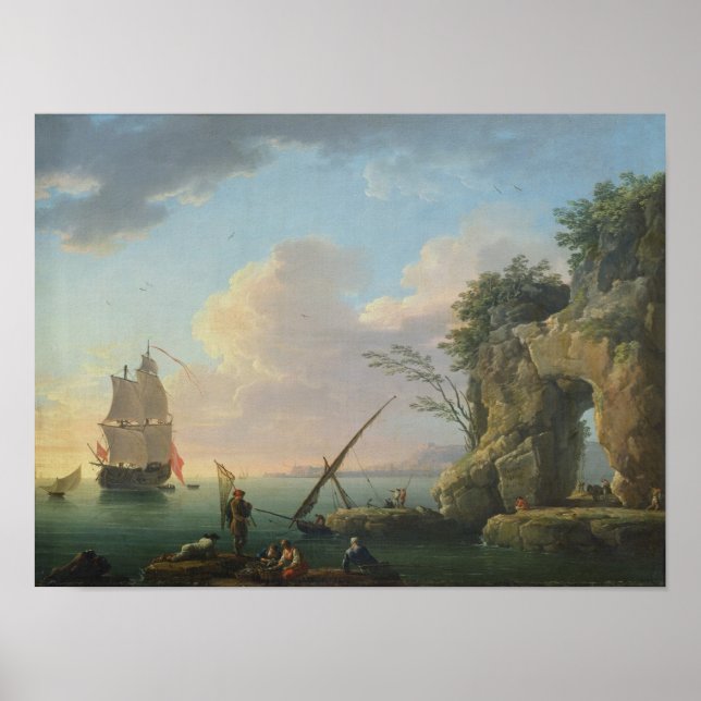 Affiches Paysage maritime, 1748 (Devant)