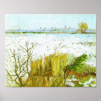 Affiches Paysage neigeux Arles Arrière - plan Van Gogh Art