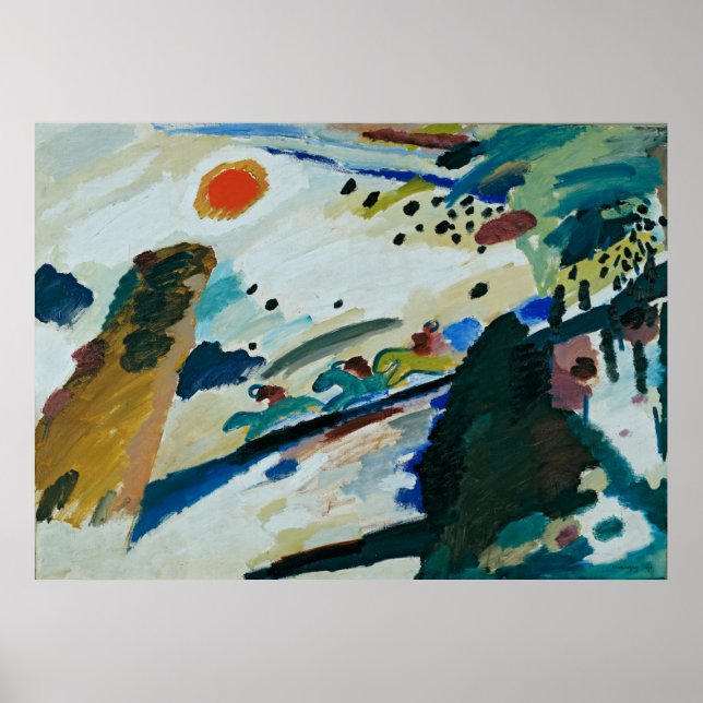 Affiches Paysage romantique par Wassily Kandinsky (Devant)