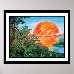 Affiches Paysage sur Europa - Sci Fi Jupiter Moon Peinture