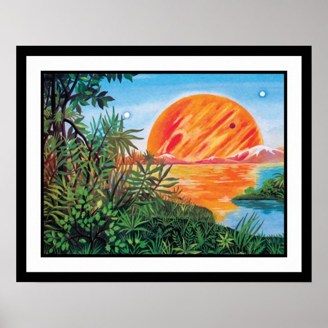 Affiches Paysage sur Europa - Sci Fi Jupiter Moon Peinture (Devant)