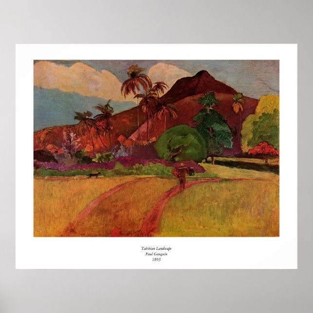 Affiches Paysage tahitien de Paul Gauguin (1893) (Devant)