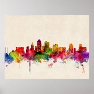 Affiches Paysage urbain d'horizon de Kansas City