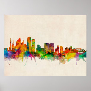 Affiches Paysage urbain d'horizon de Sydney Australie